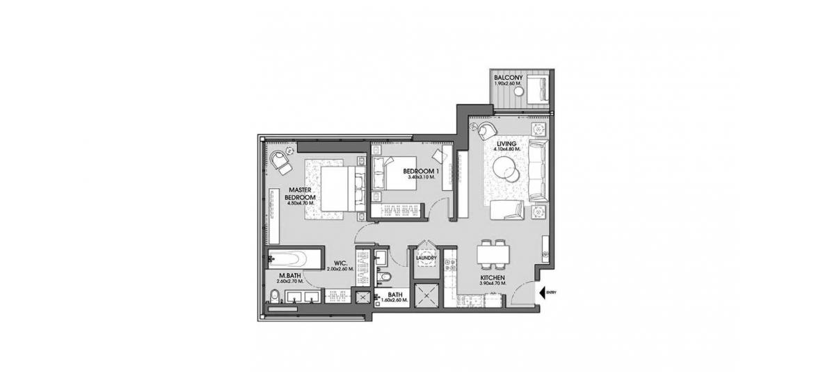 Floor plan «ACT ONE | ACT TWO TOWERS 2BR 102SQM», 2 bedrooms in ACT ONE | ACT TWO TOWERS