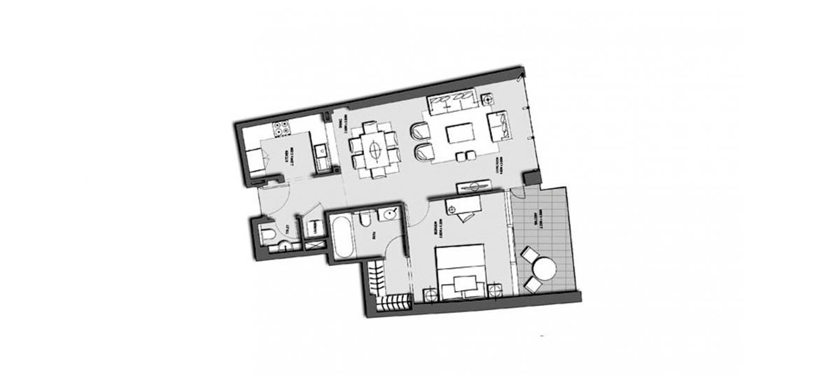 Floor plan «BURJ VISTA 1BR 81SQM», 1 bedroom in BURJ VISTA