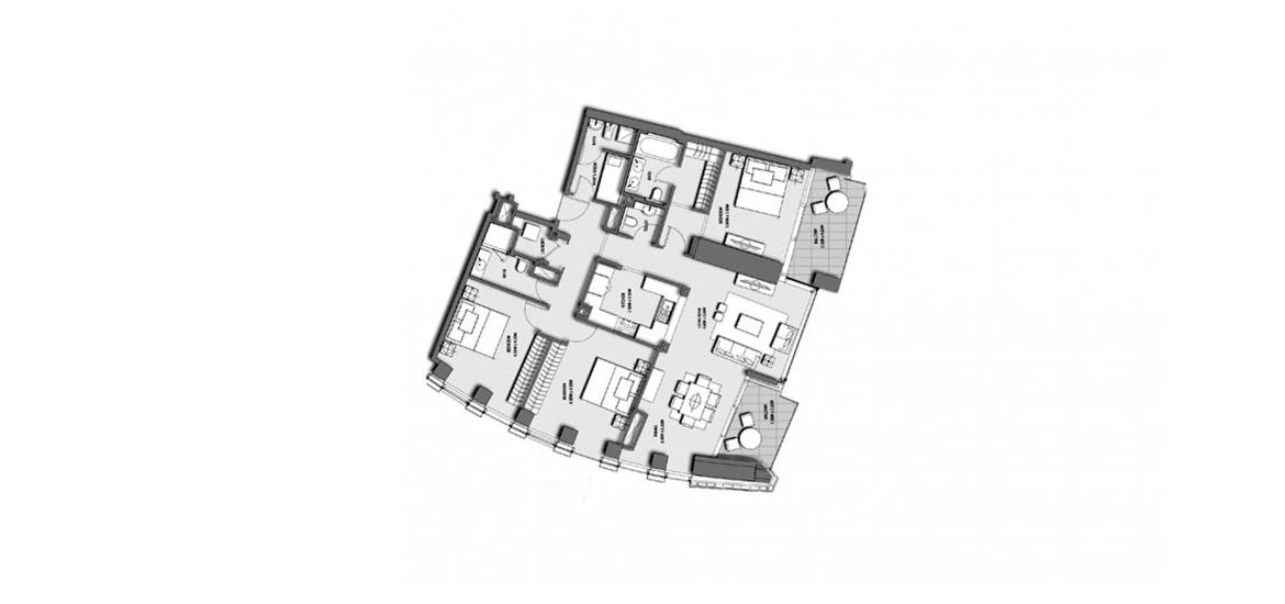 Floor plan «BURJ VISTA 3BR 169SQM», 3 bedrooms in BURJ VISTA