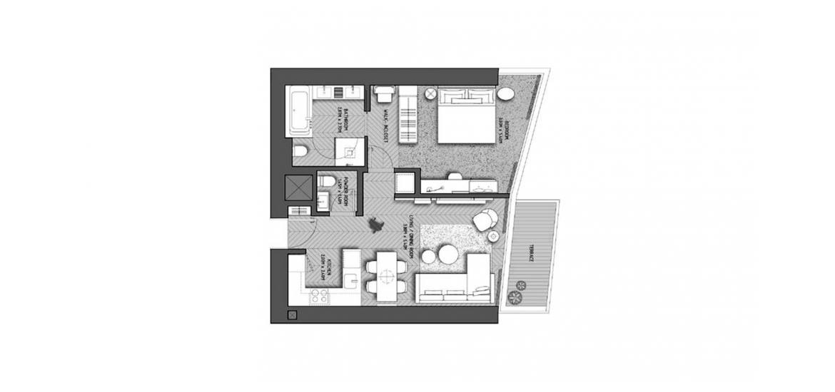 Floor plan «THE ADDRESS RESIDENCES DUBAI OPERA 1BR 74SQM», 1 bedroom in THE ADDRESS RESIDENCES DUBAI OPERA