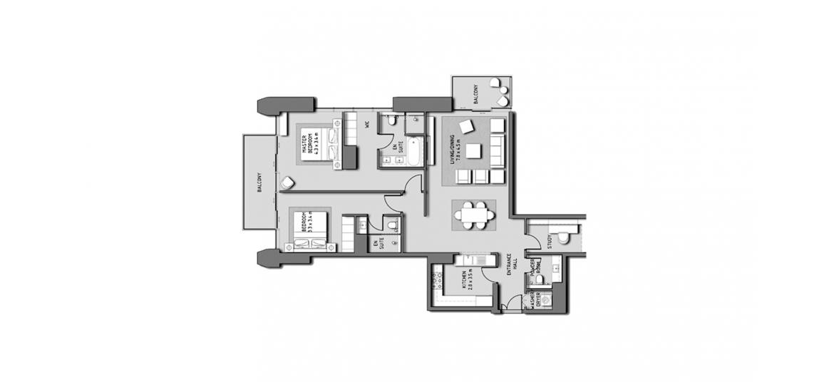 Floor plan «BLVD HEIGHTS 2BR 148SQM», 2 bedrooms in BLVD HEIGHTS