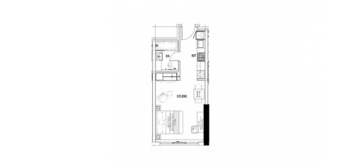 Floor plan «A», 1 room in DAMAC MAISON MAJESTINE