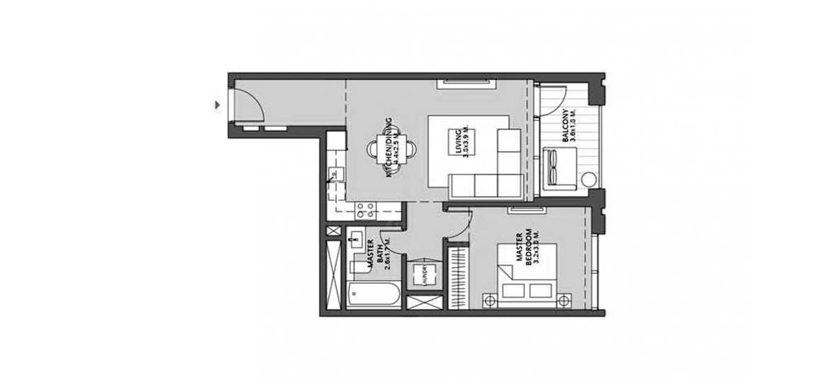 Floor plan «DOWNTOWN VIEWS 2 1BR 67SQM», 1 bedroom in DOWNTOWN VIEWS 2