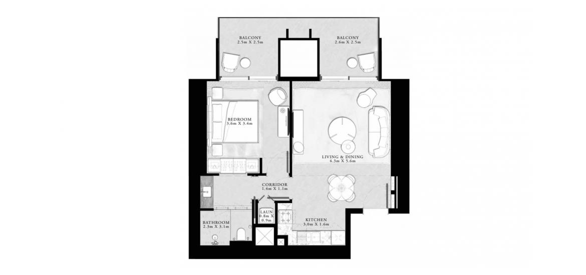 Floor plan «77sqm», 1 bedroom in ST.REGIS RESIDENCES