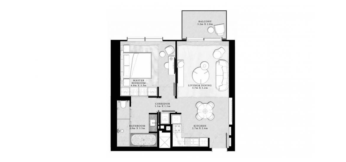 Floor plan «73sqm», 1 bedroom in ST.REGIS RESIDENCES