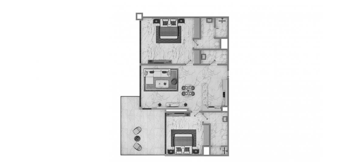 Floor plan «2BR Type A3 99SQM», 2 bedrooms in ELEGANCE TOWER